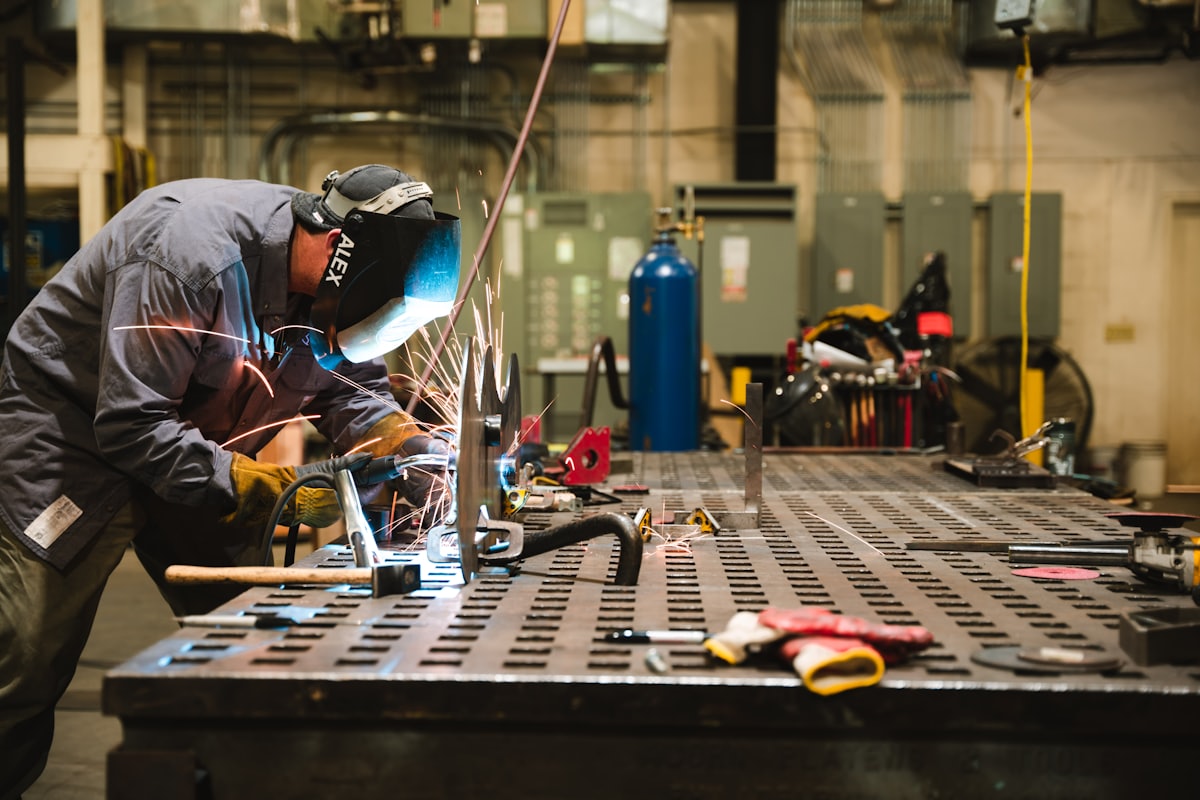 Welder at work